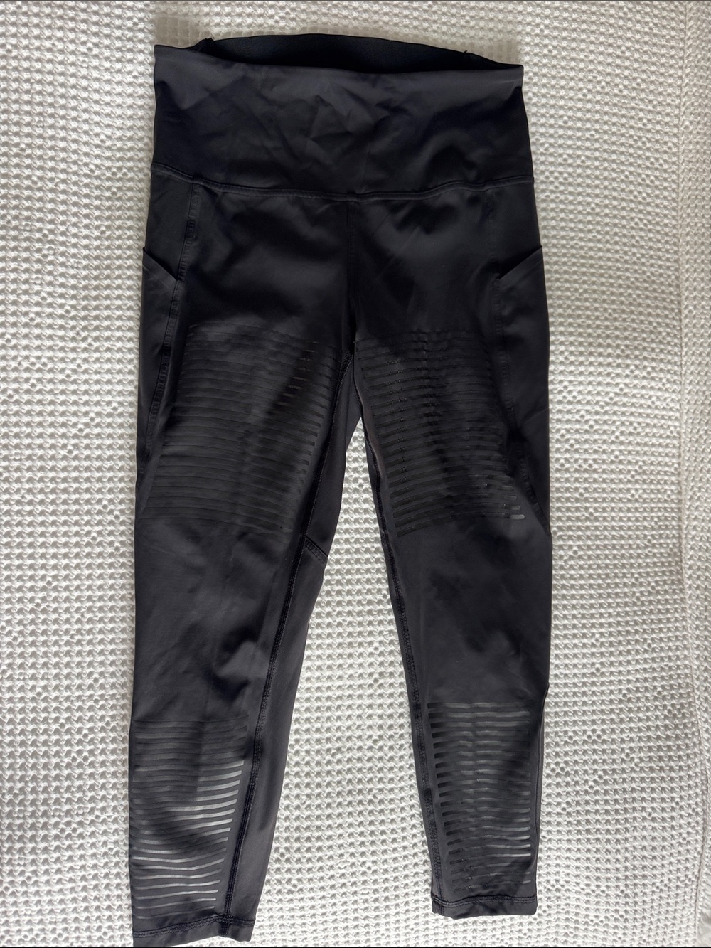 lululemon athletica Black High-Rise Leggings with Textured Panels